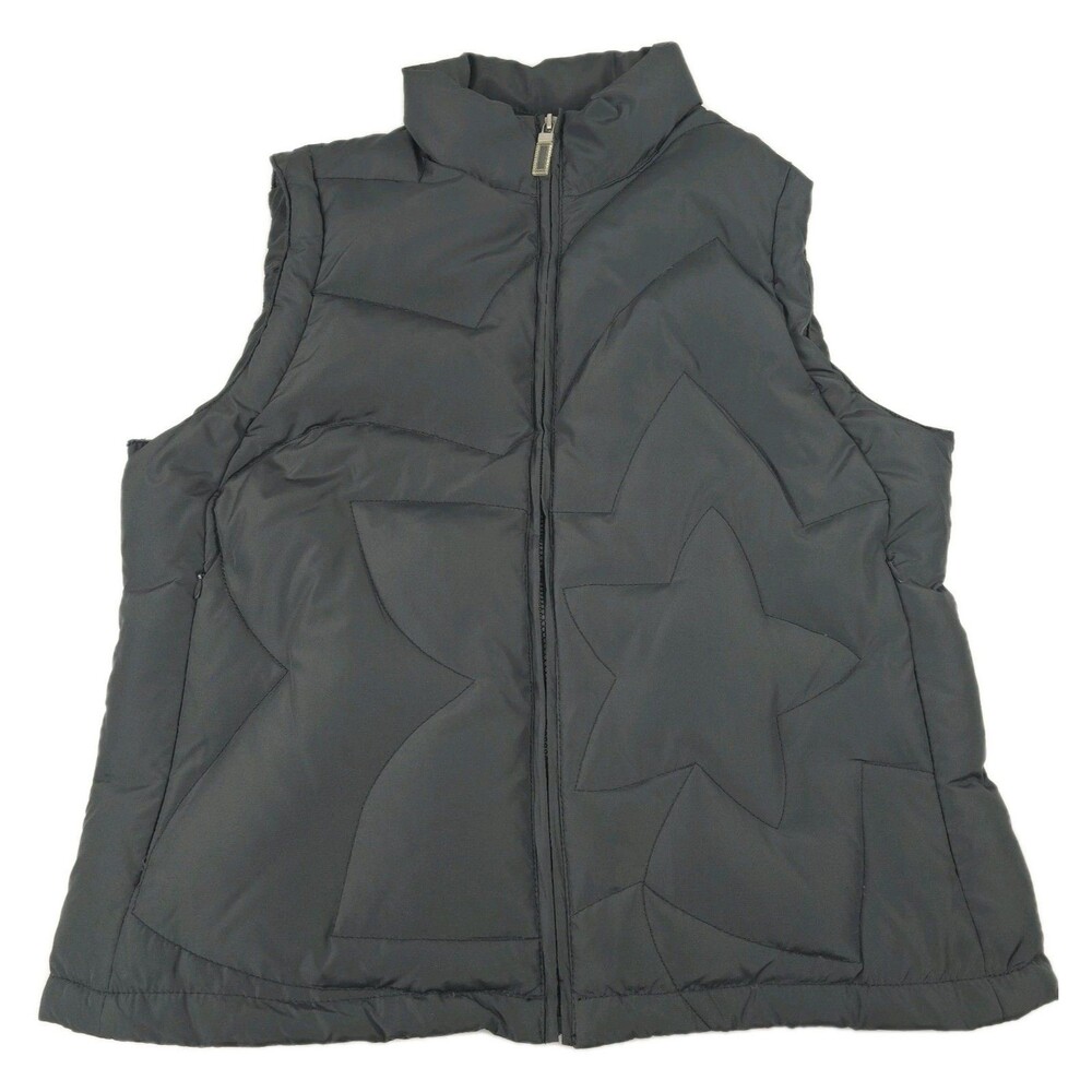 Predator Womens XL Quilted Puffer Ski Vest Full Zip Lightweight Down Dark Gray